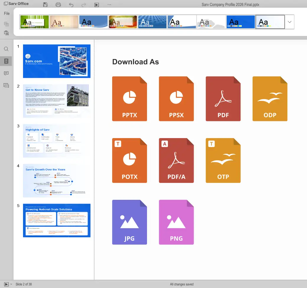 Create stunning presentations with versatile formats